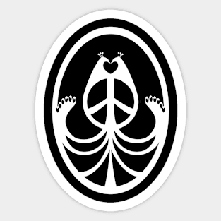 Peace, Love and Peacocks (White) Sticker